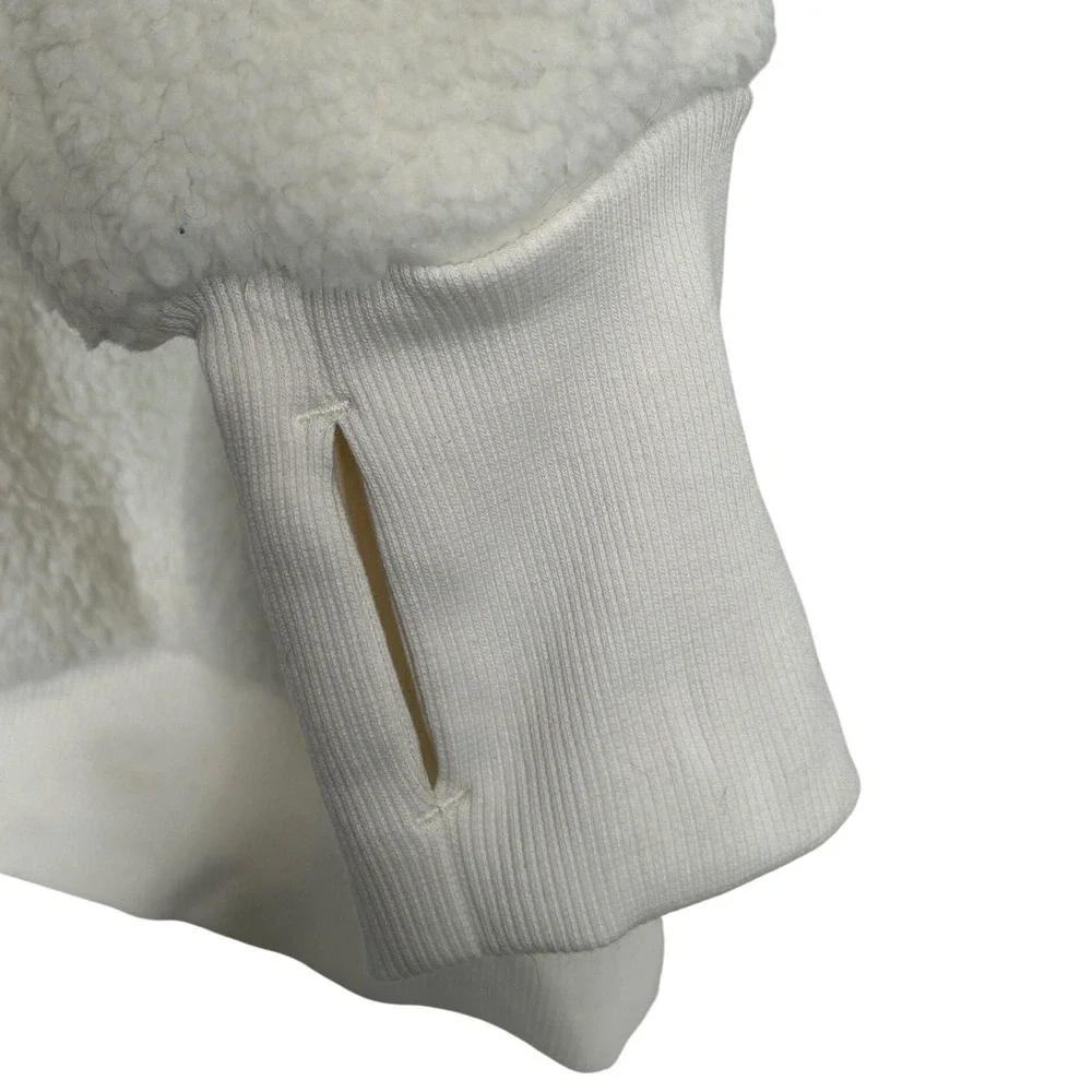All In Motion Faux Fur 1/2 Zip Hoodie Sweatshirt Thumbhole Cuffs Women's Med NWT - Picture 4 of 9